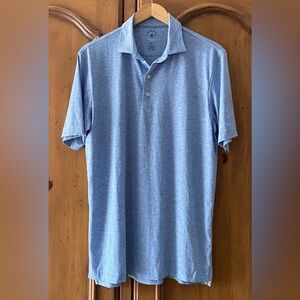 JOHNNIE-O Top Shelf Heathered Blue Polo Shirt Mens Medium Poly Tencel